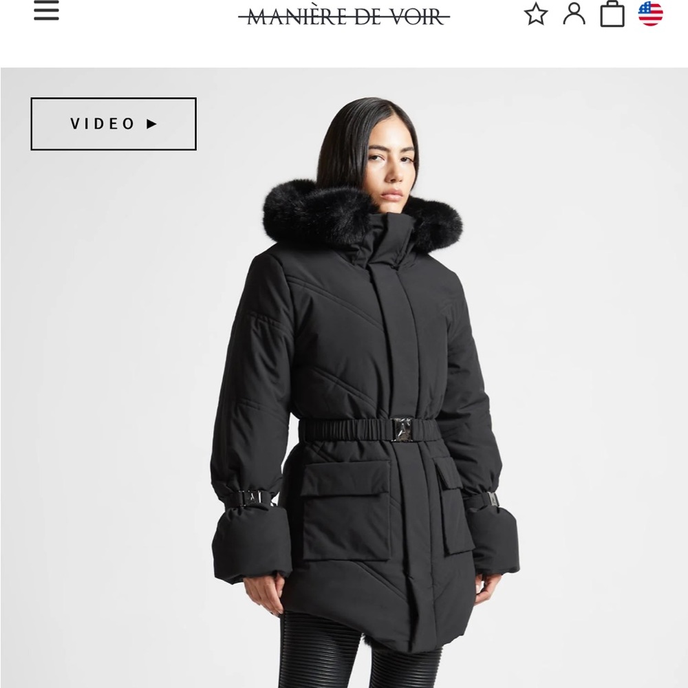 MANIERE DE VIOR COAT W WHITE FUR‼️